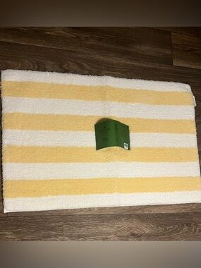 Kate Spade New York Yellow and White Stripes Bathroom Rug 20x32in.